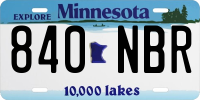 MN license plate 840NBR