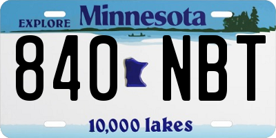 MN license plate 840NBT