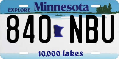 MN license plate 840NBU