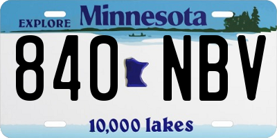 MN license plate 840NBV