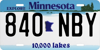 MN license plate 840NBY