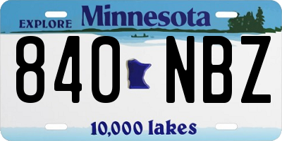 MN license plate 840NBZ