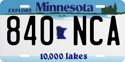 MN license plate 840NCA