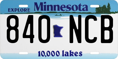 MN license plate 840NCB