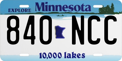 MN license plate 840NCC