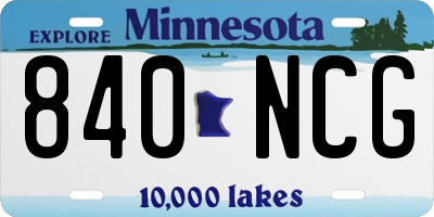MN license plate 840NCG
