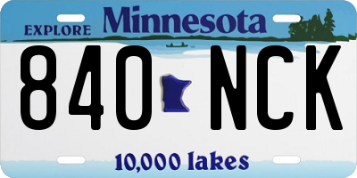 MN license plate 840NCK