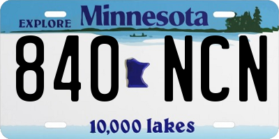 MN license plate 840NCN