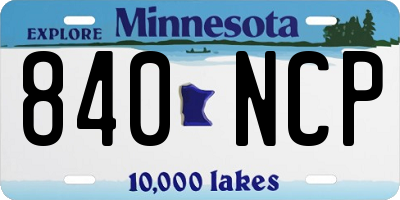 MN license plate 840NCP