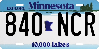 MN license plate 840NCR