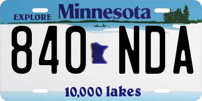 MN license plate 840NDA