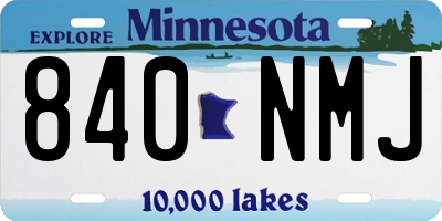 MN license plate 840NMJ