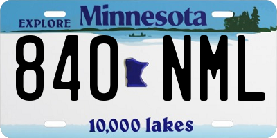 MN license plate 840NML