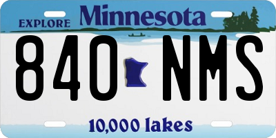 MN license plate 840NMS
