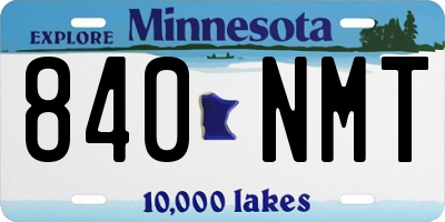 MN license plate 840NMT