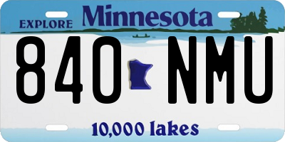 MN license plate 840NMU