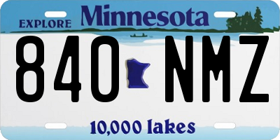 MN license plate 840NMZ