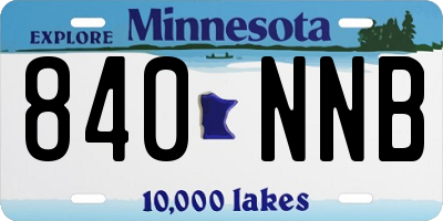 MN license plate 840NNB