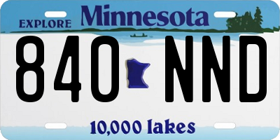 MN license plate 840NND