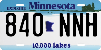MN license plate 840NNH