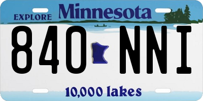 MN license plate 840NNI