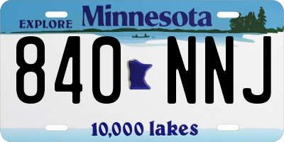 MN license plate 840NNJ