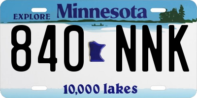 MN license plate 840NNK