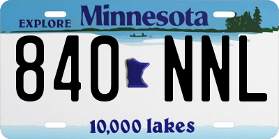 MN license plate 840NNL