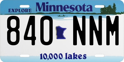 MN license plate 840NNM
