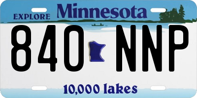 MN license plate 840NNP