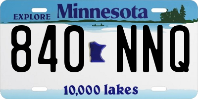 MN license plate 840NNQ