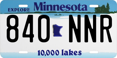 MN license plate 840NNR