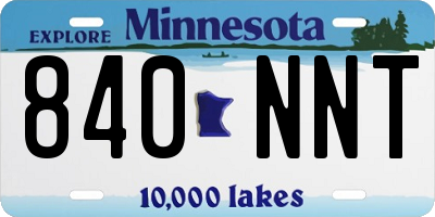 MN license plate 840NNT