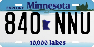 MN license plate 840NNU