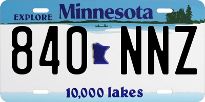 MN license plate 840NNZ