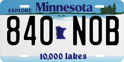 MN license plate 840NOB