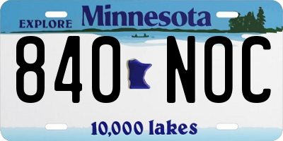 MN license plate 840NOC