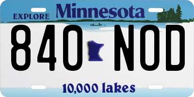 MN license plate 840NOD