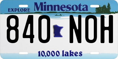 MN license plate 840NOH