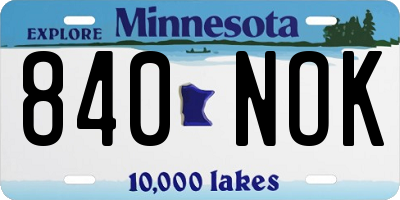 MN license plate 840NOK