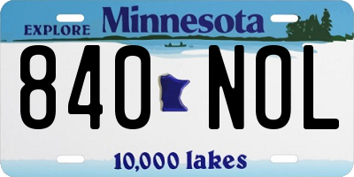 MN license plate 840NOL