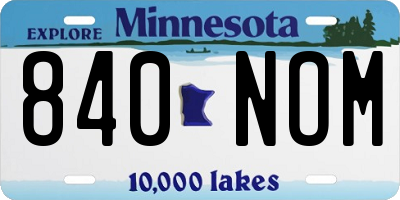 MN license plate 840NOM