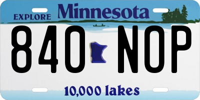 MN license plate 840NOP