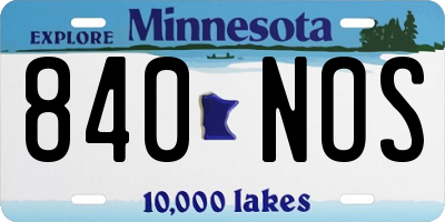 MN license plate 840NOS