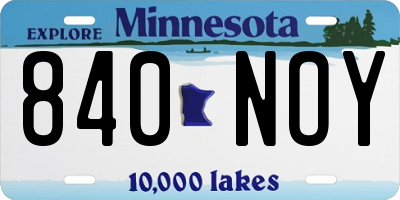 MN license plate 840NOY