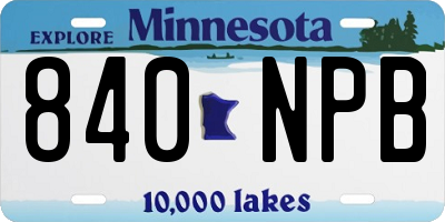 MN license plate 840NPB