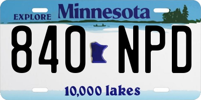 MN license plate 840NPD
