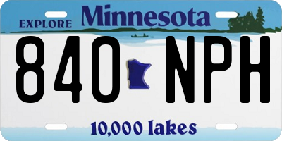 MN license plate 840NPH