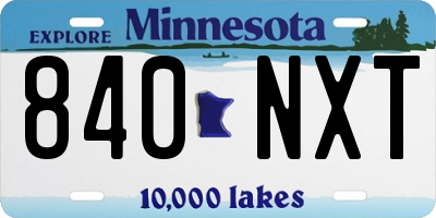 MN license plate 840NXT