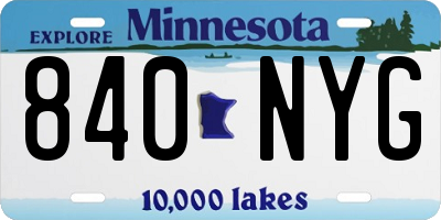 MN license plate 840NYG